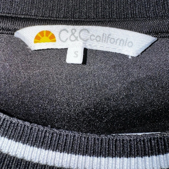 C&C California scuba pullover black with white contrast, size small - Picture 5 of 5